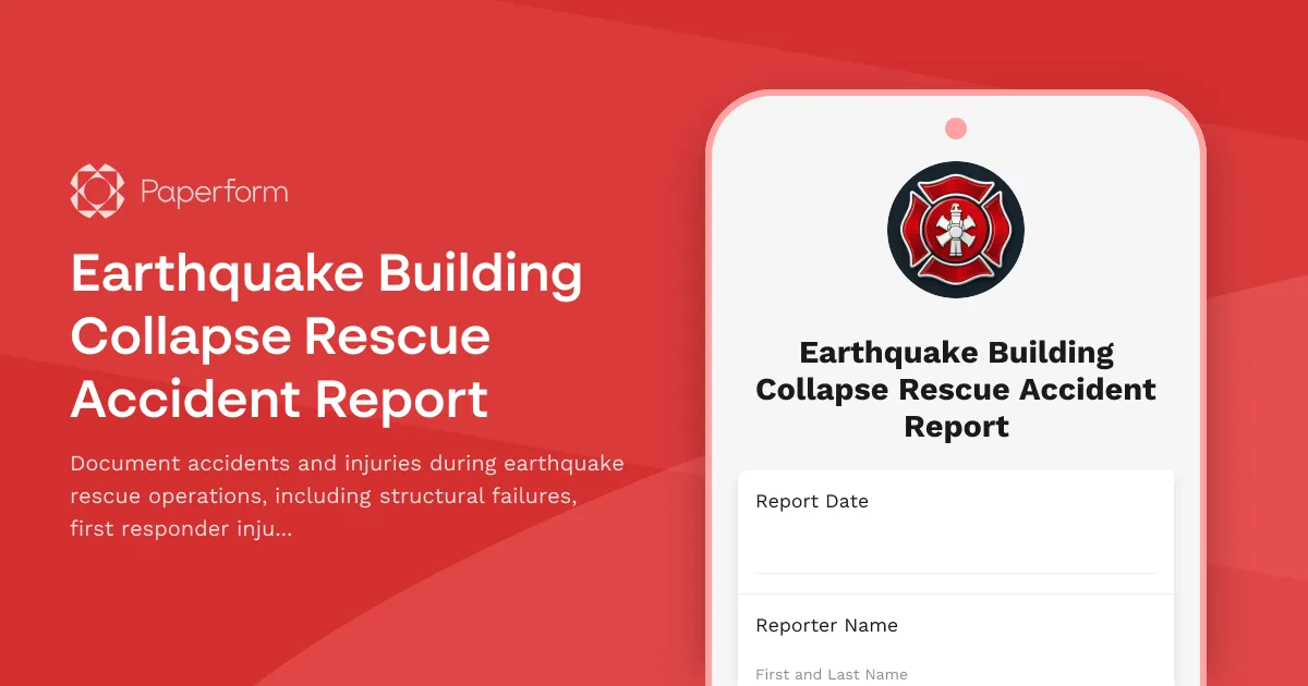 Earthquake Building Collapse Rescue Accident Report