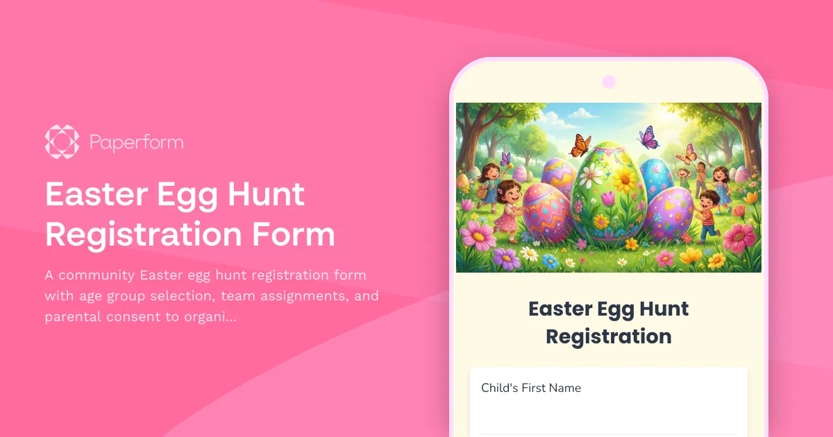 Easter Egg Hunt Registration Form