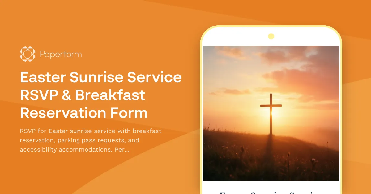 Easter Sunrise Service RSVP & Breakfast Reservation Form