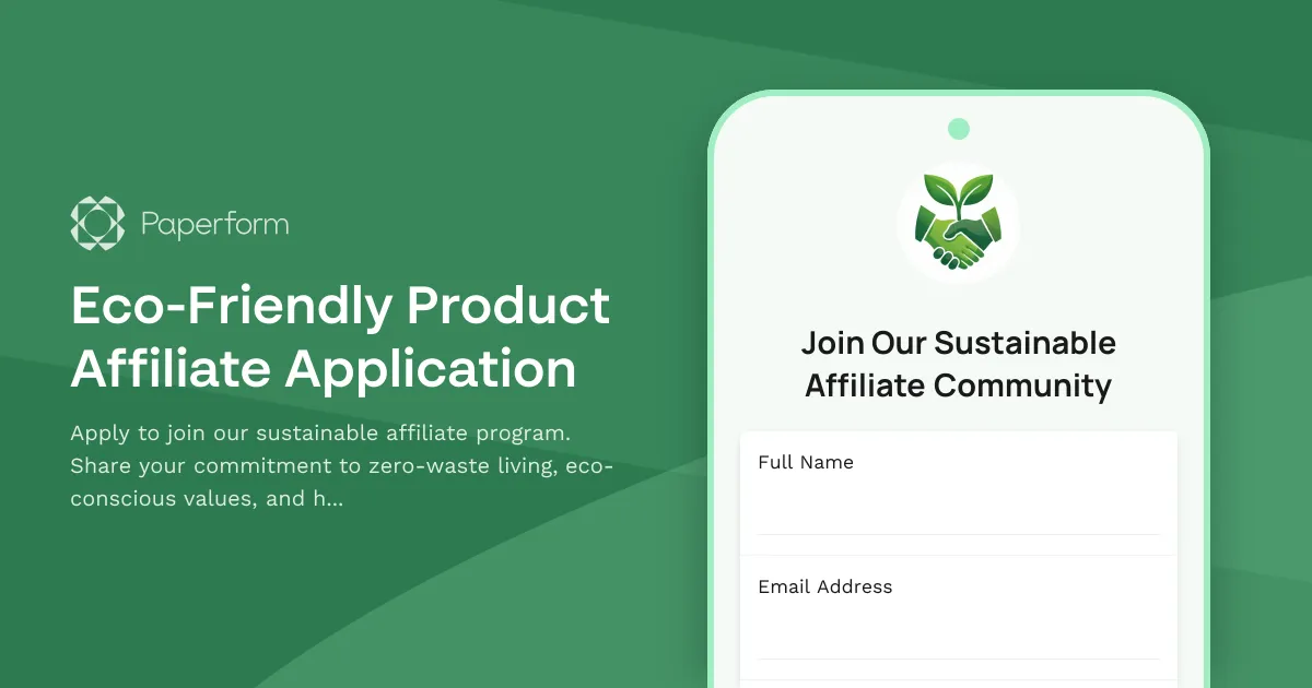 Eco-Friendly Product Affiliate Application