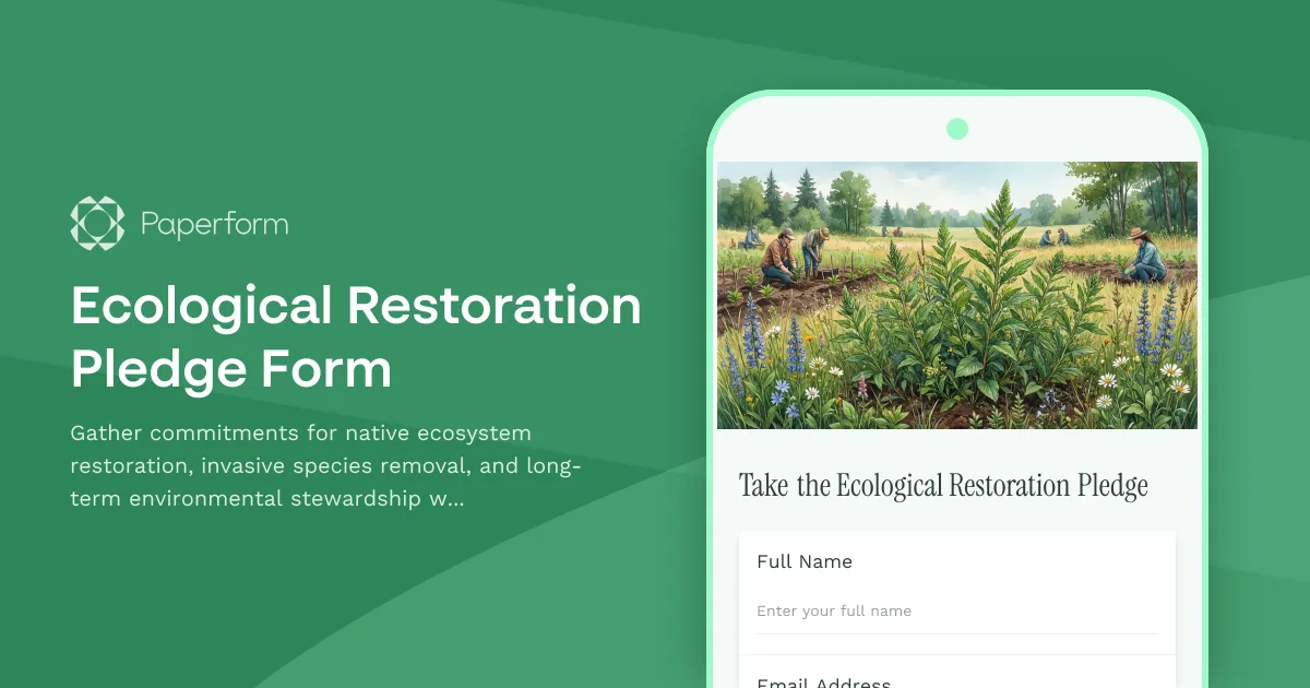 Ecological Restoration Pledge Form