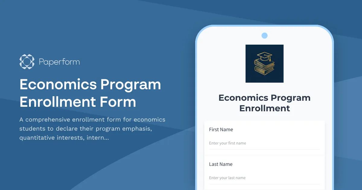 Economics Program Enrollment Form