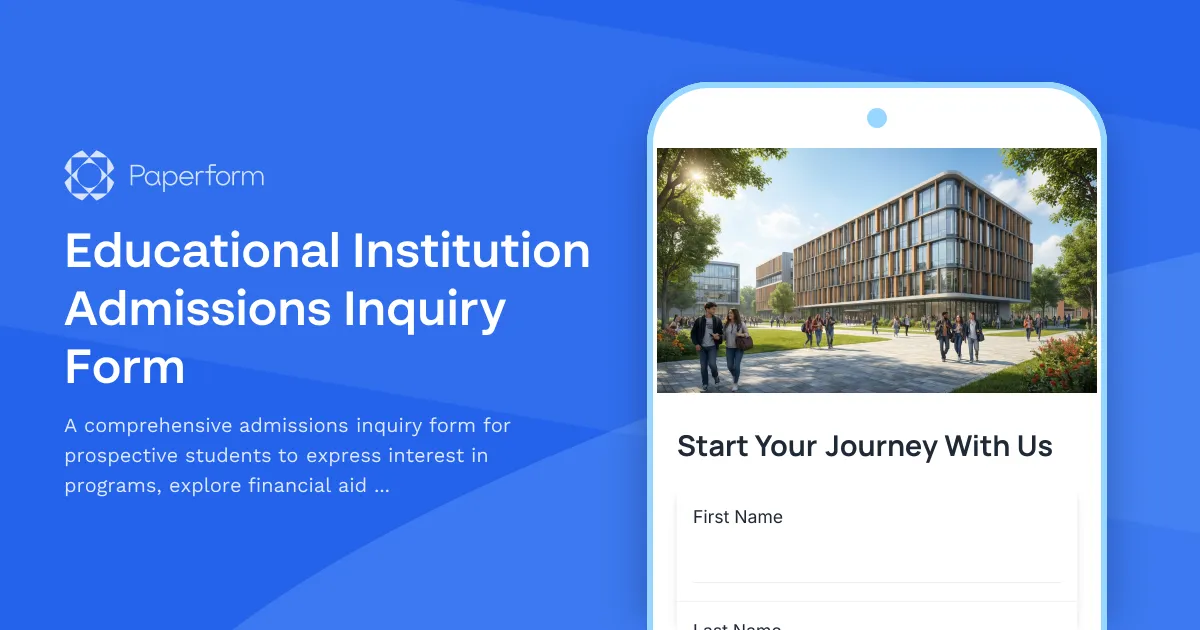 Educational Institution Admissions Inquiry Form