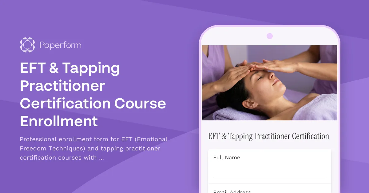 EFT & Tapping Practitioner Certification Course Enrollment