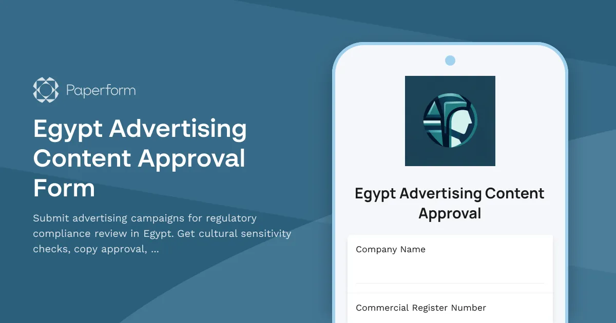 Egypt Advertising Content Approval Form