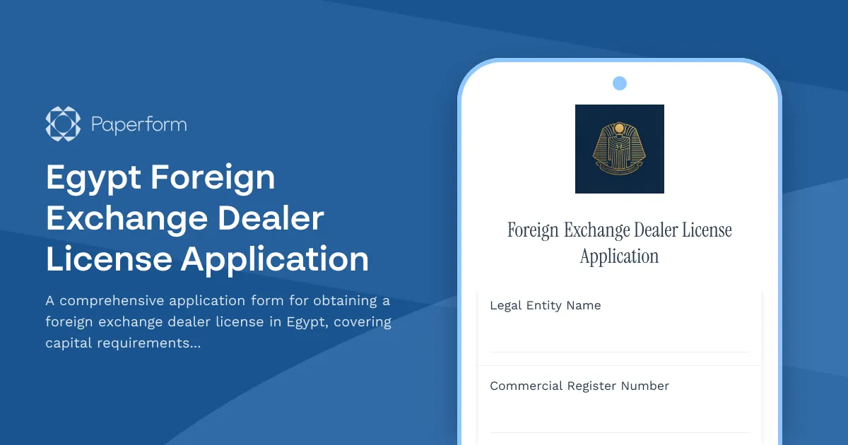 Egypt Foreign Exchange Dealer License Application