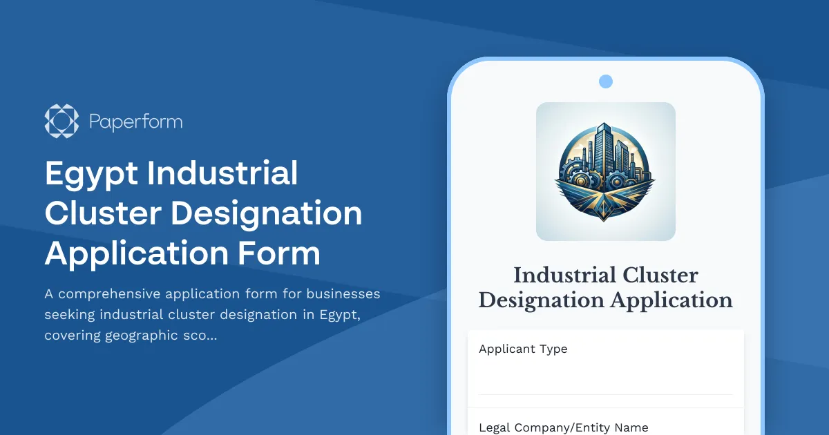 Egypt Industrial Cluster Designation Application Form