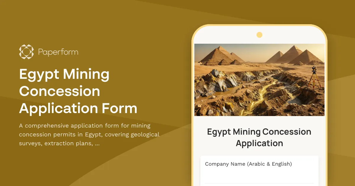 Egypt Mining Concession Application Form