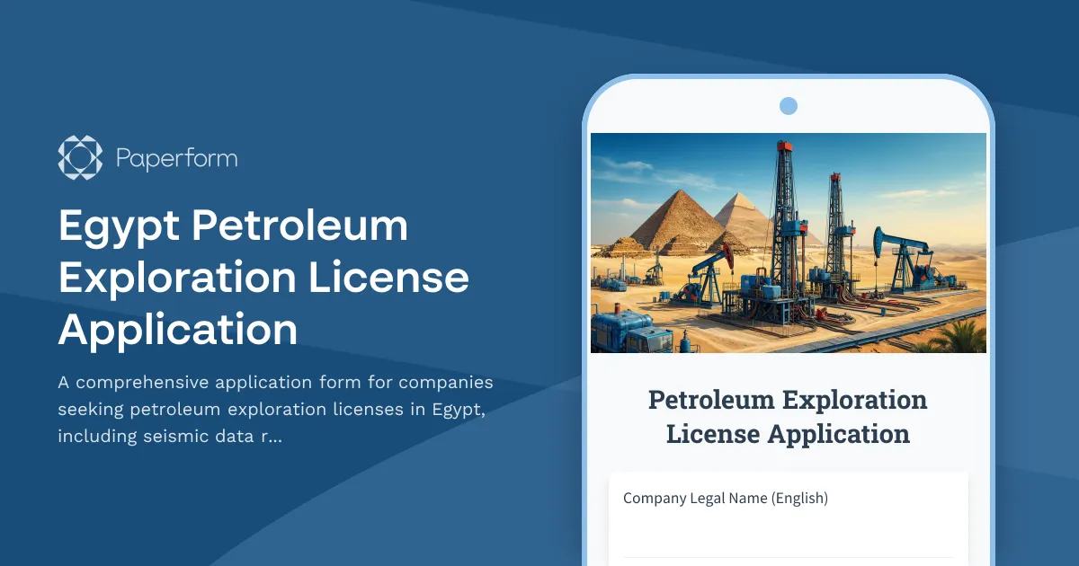 Egypt Petroleum Exploration License Application