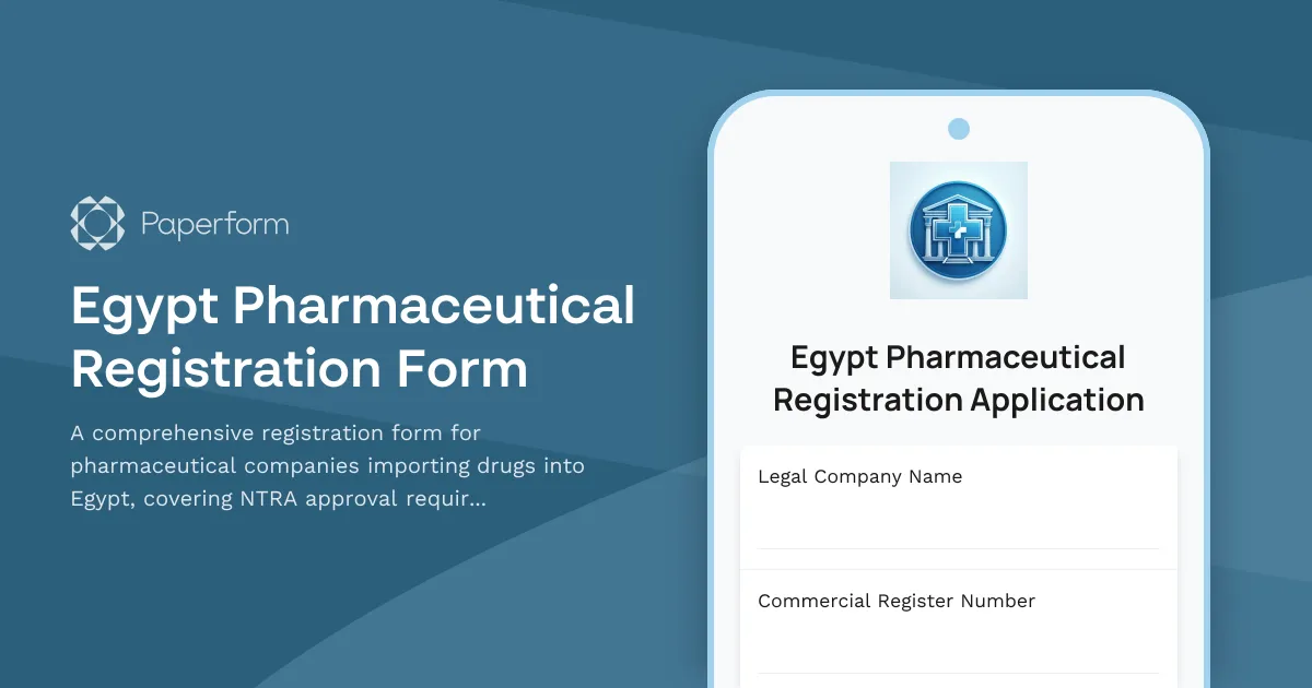 Egypt Pharmaceutical Registration Form