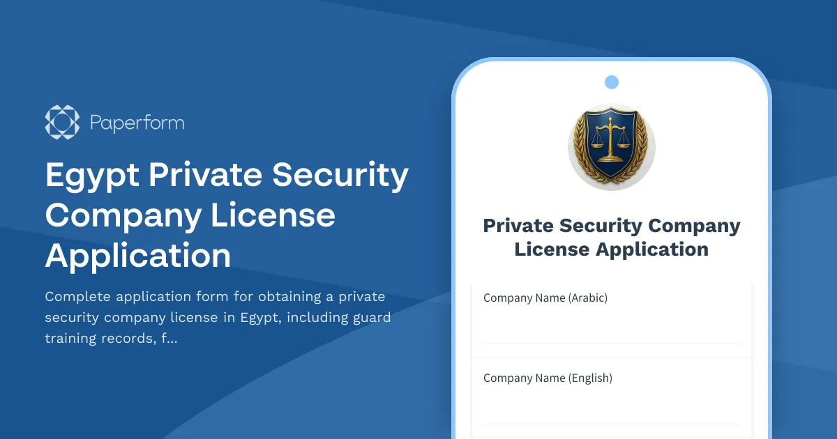 Egypt Private Security Company License Application