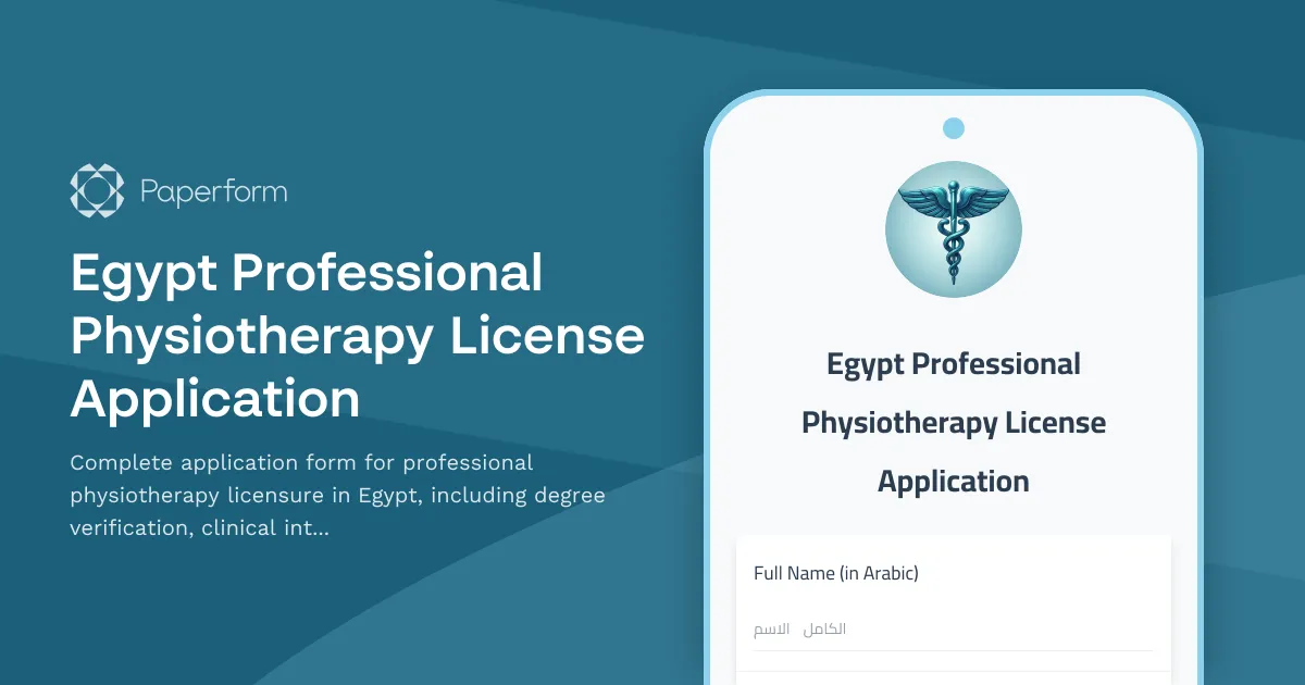 Egypt Professional Physiotherapy License Application