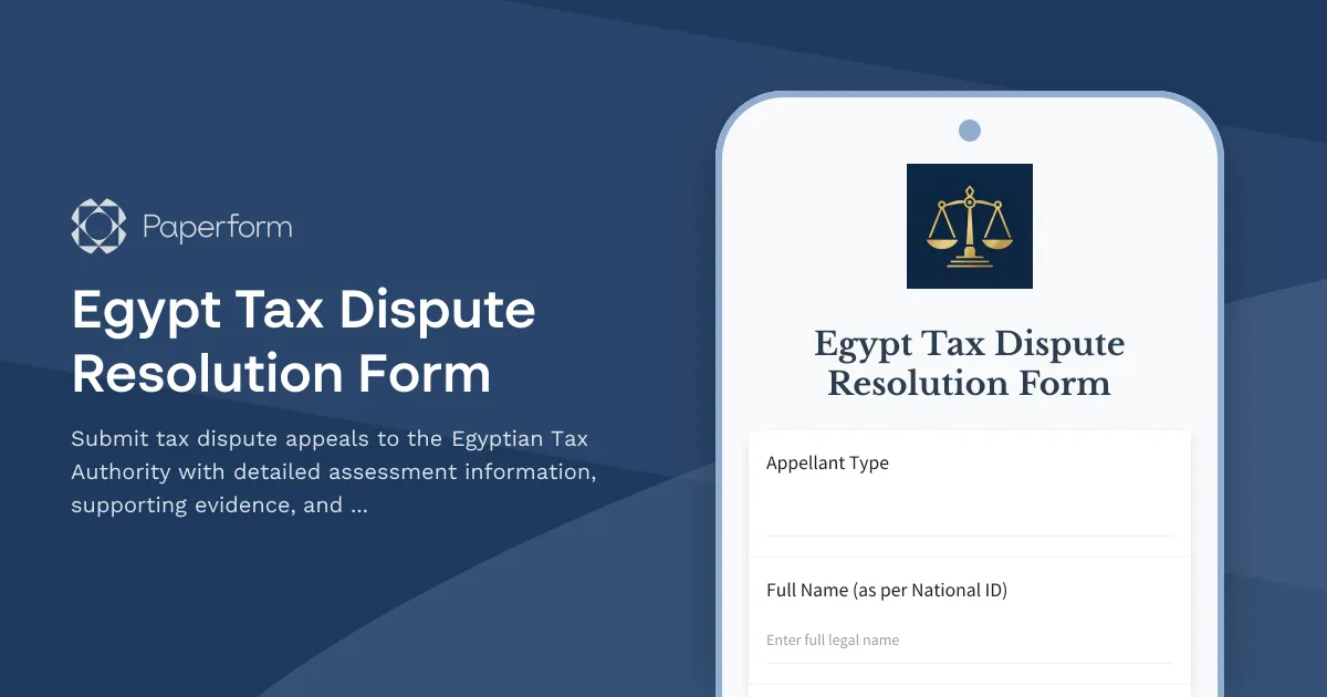 Egypt Tax Dispute Resolution Form