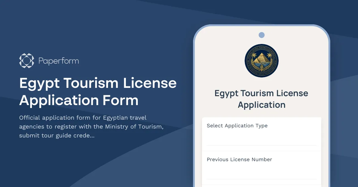 Egypt Tourism License Application Form