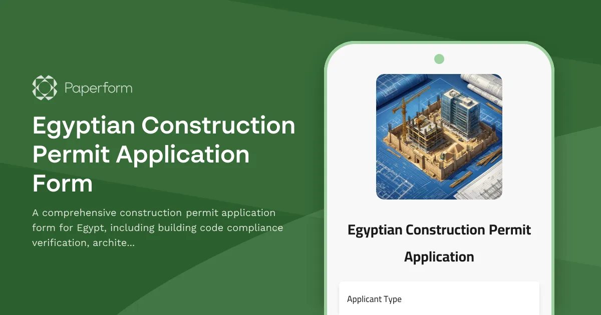 Egyptian Construction Permit Application Form