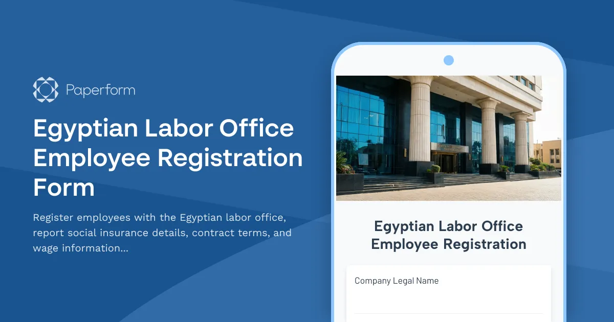 Egyptian Labor Office Employee Registration Form