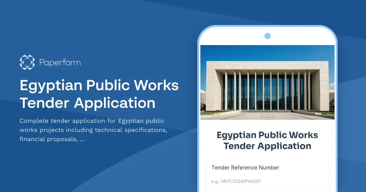 Egyptian Public Works Tender Application