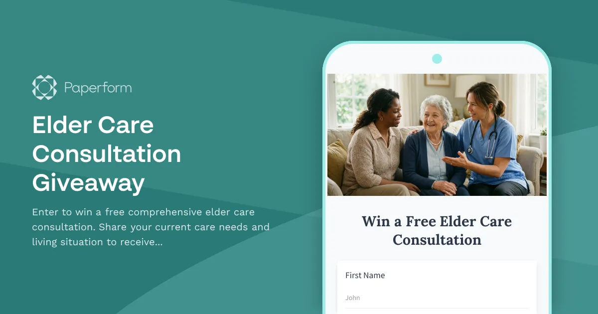 Elder Care Consultation Giveaway