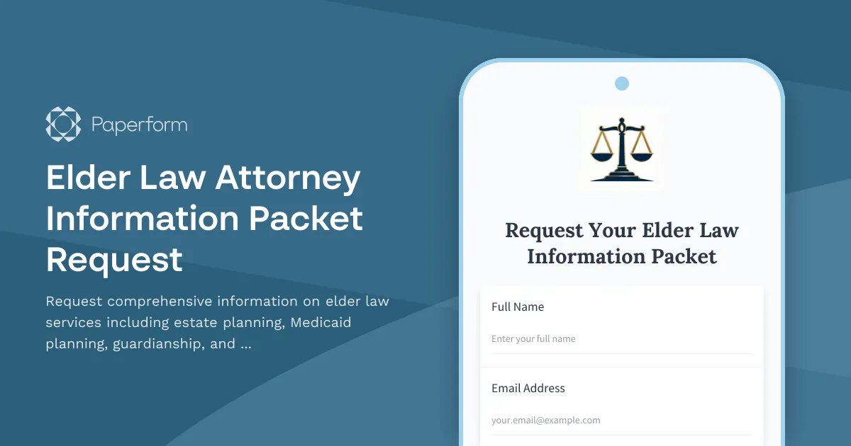 Elder Law Attorney Information Packet Request