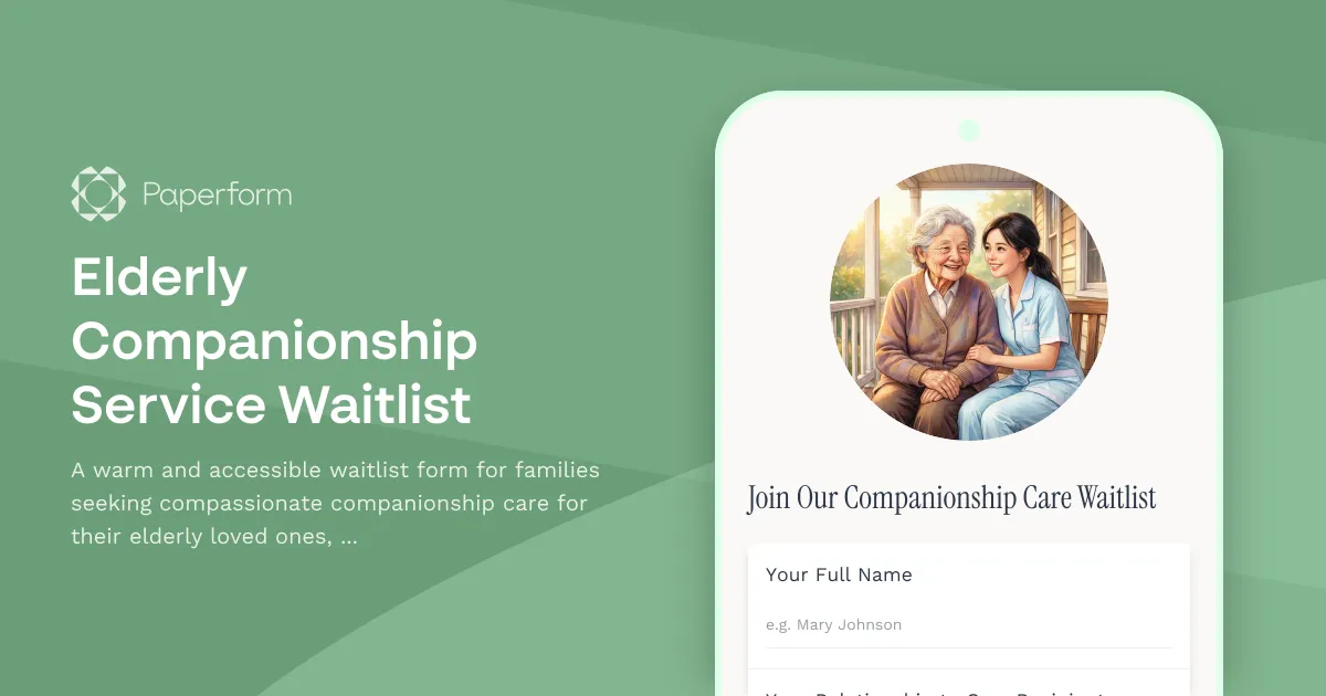 Elderly Companionship Service Waitlist