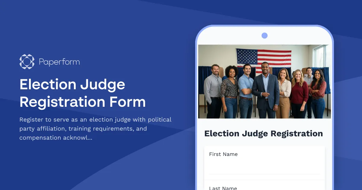 Election Judge Registration Form