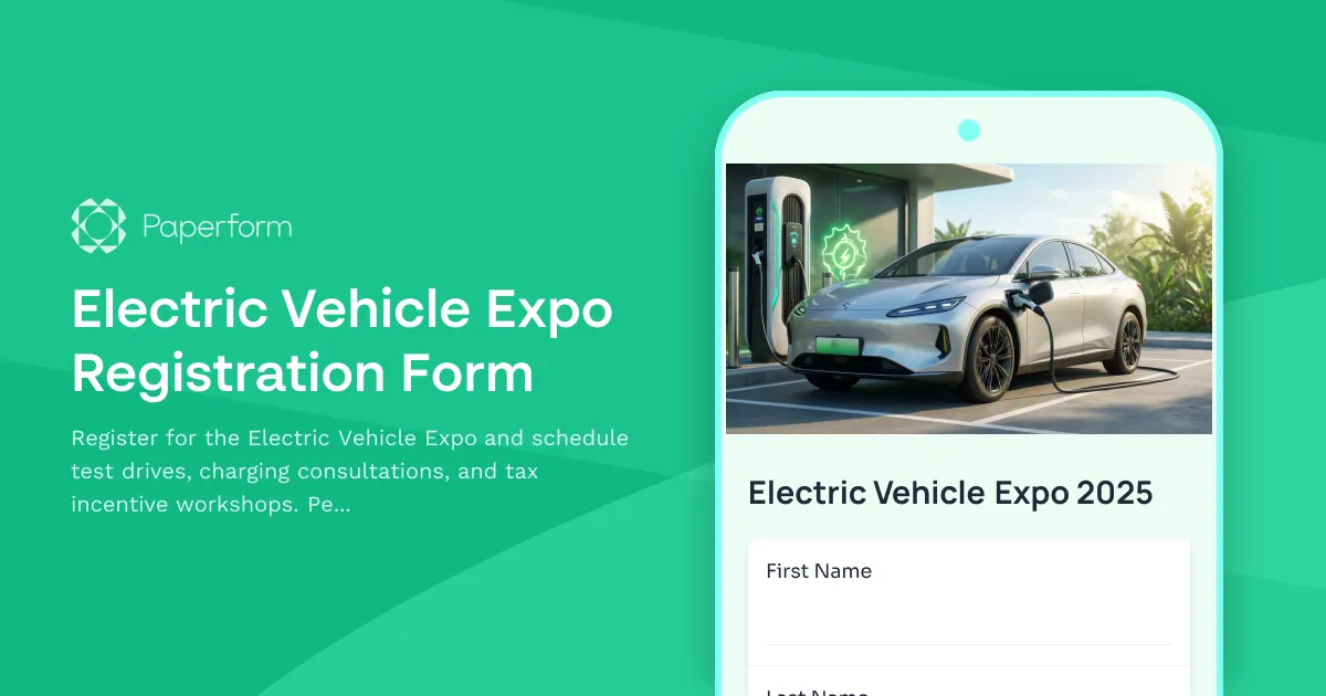Electric Vehicle Expo Registration Form