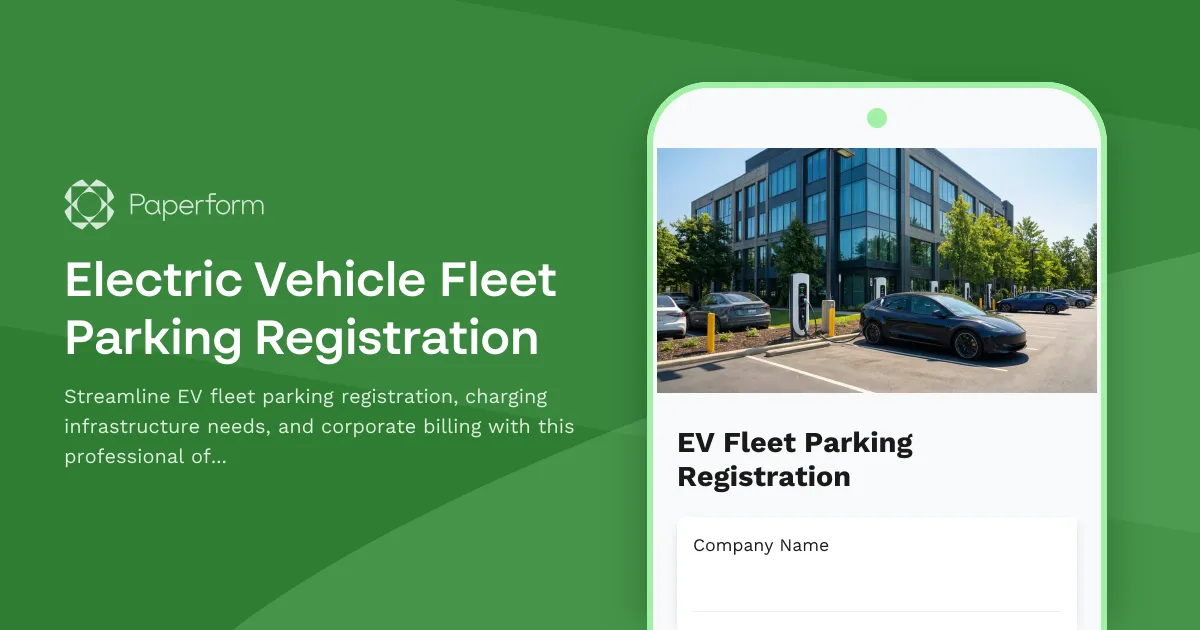 Electric Vehicle Fleet Parking Registration