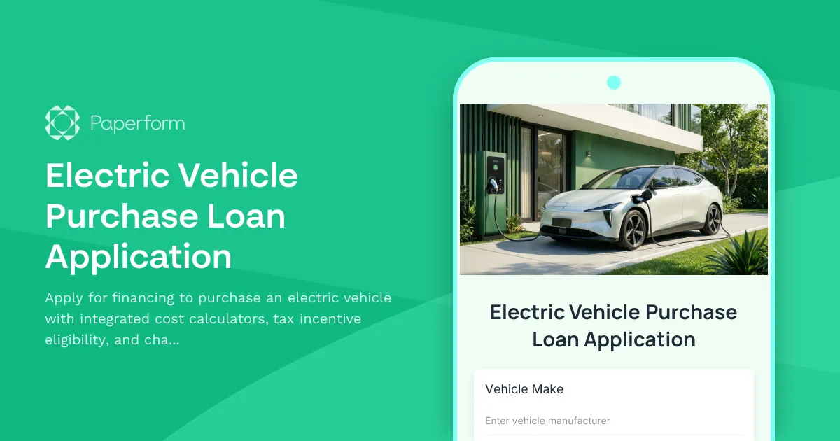 Electric Vehicle Purchase Loan Application