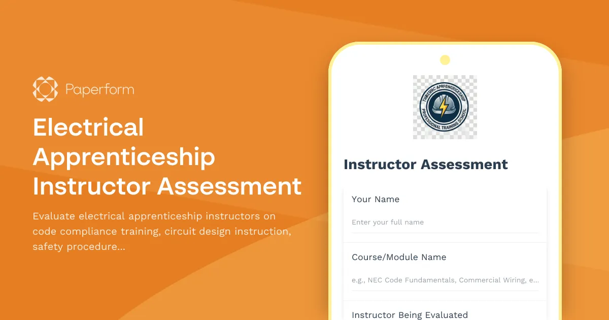 Electrical Apprenticeship Instructor Assessment