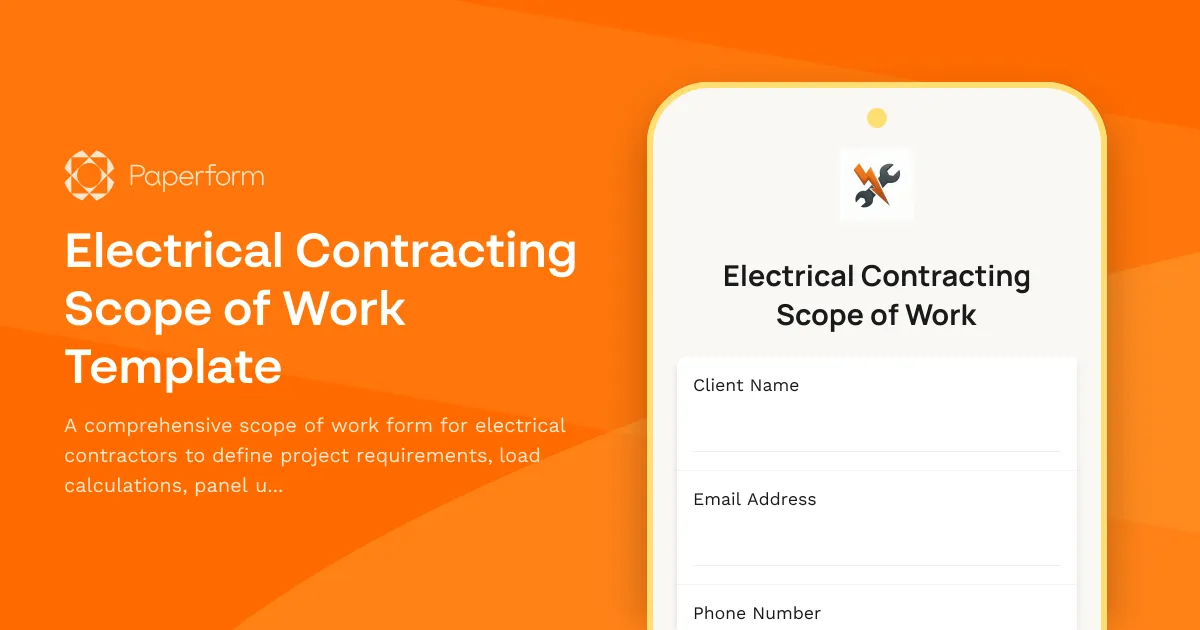 Electrical Contracting Scope of Work Template