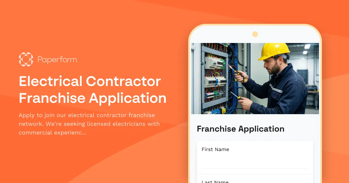 Electrical Contractor Franchise Application