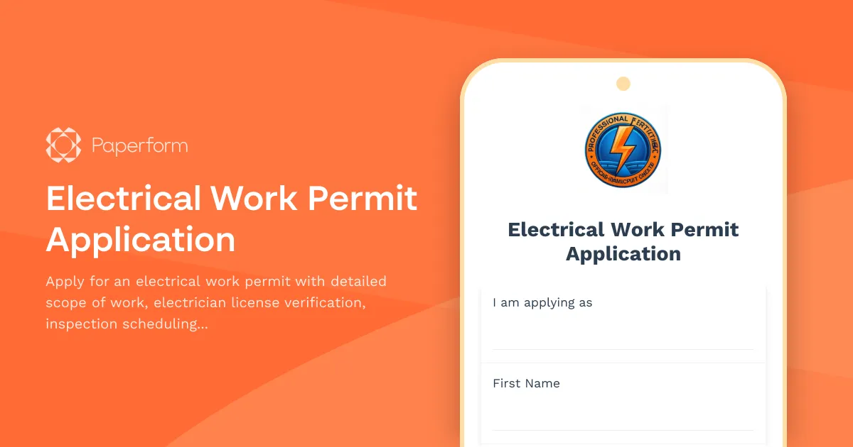 Electrical Work Permit Application