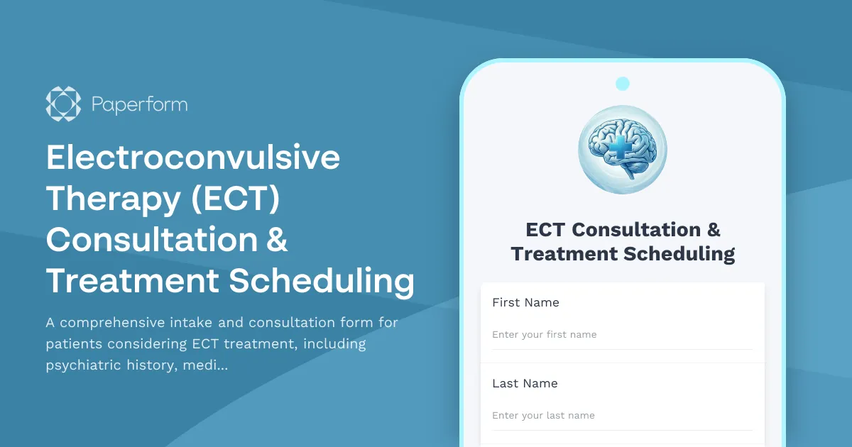 Electroconvulsive Therapy (ECT) Consultation & Treatment Scheduling