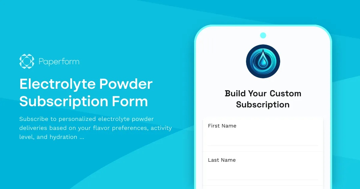 Electrolyte Powder Subscription Form
