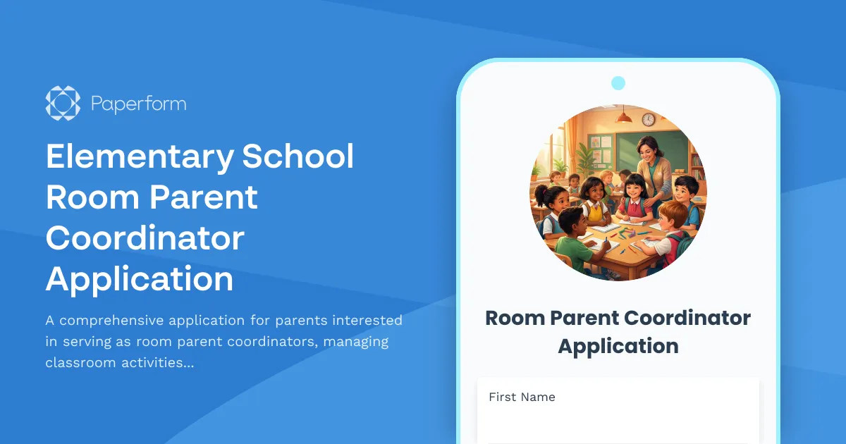 Elementary School Room Parent Coordinator Application