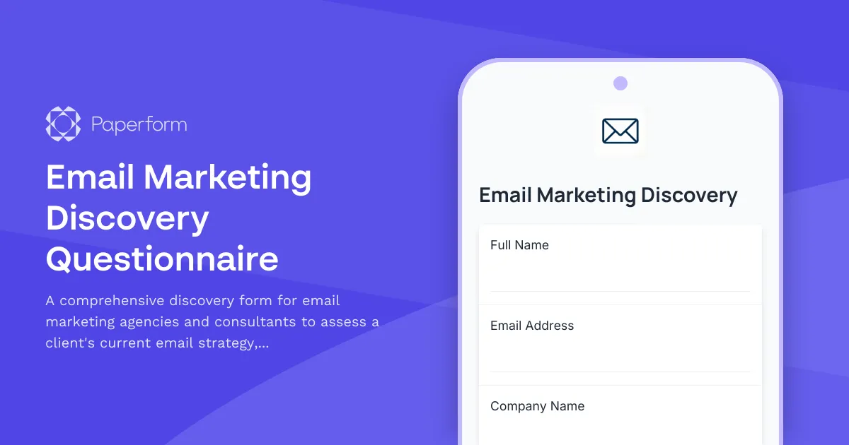 Email Marketing Discovery Questionnaire