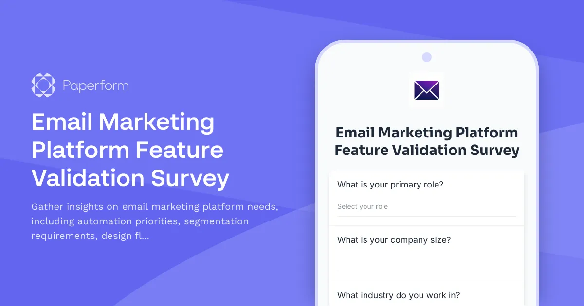 Email Marketing Platform Feature Validation Survey