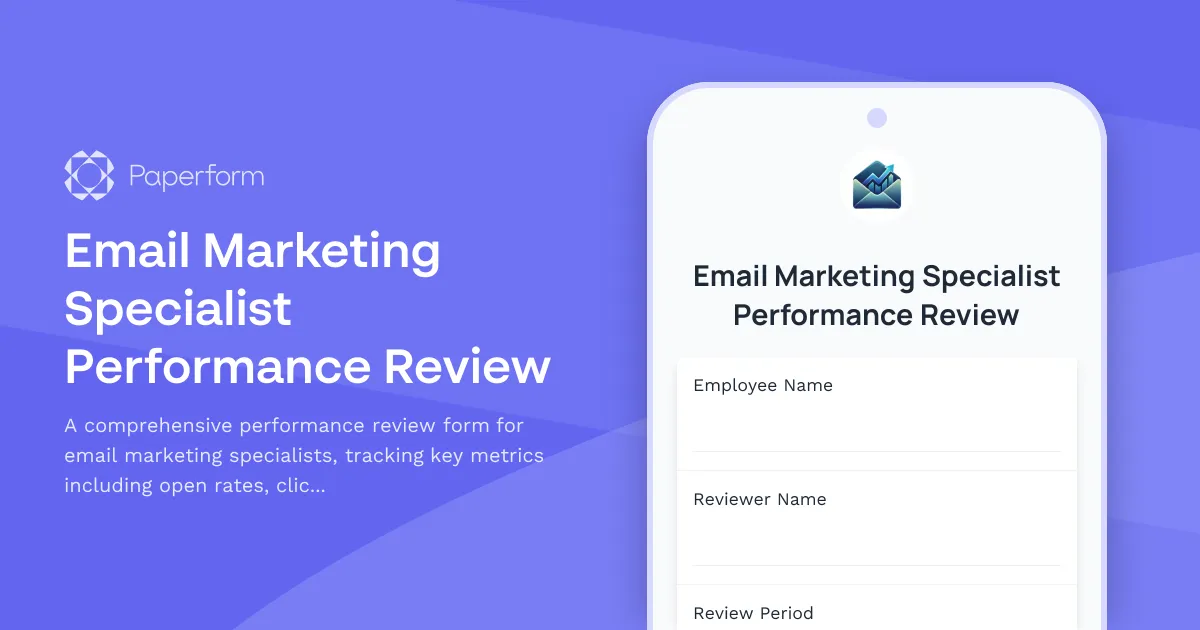 Email Marketing Specialist Performance Review