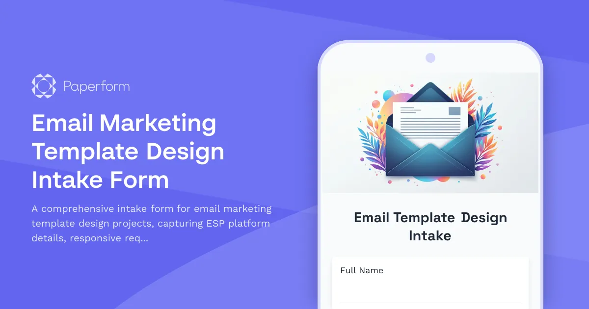 Email Marketing Template Design Intake Form