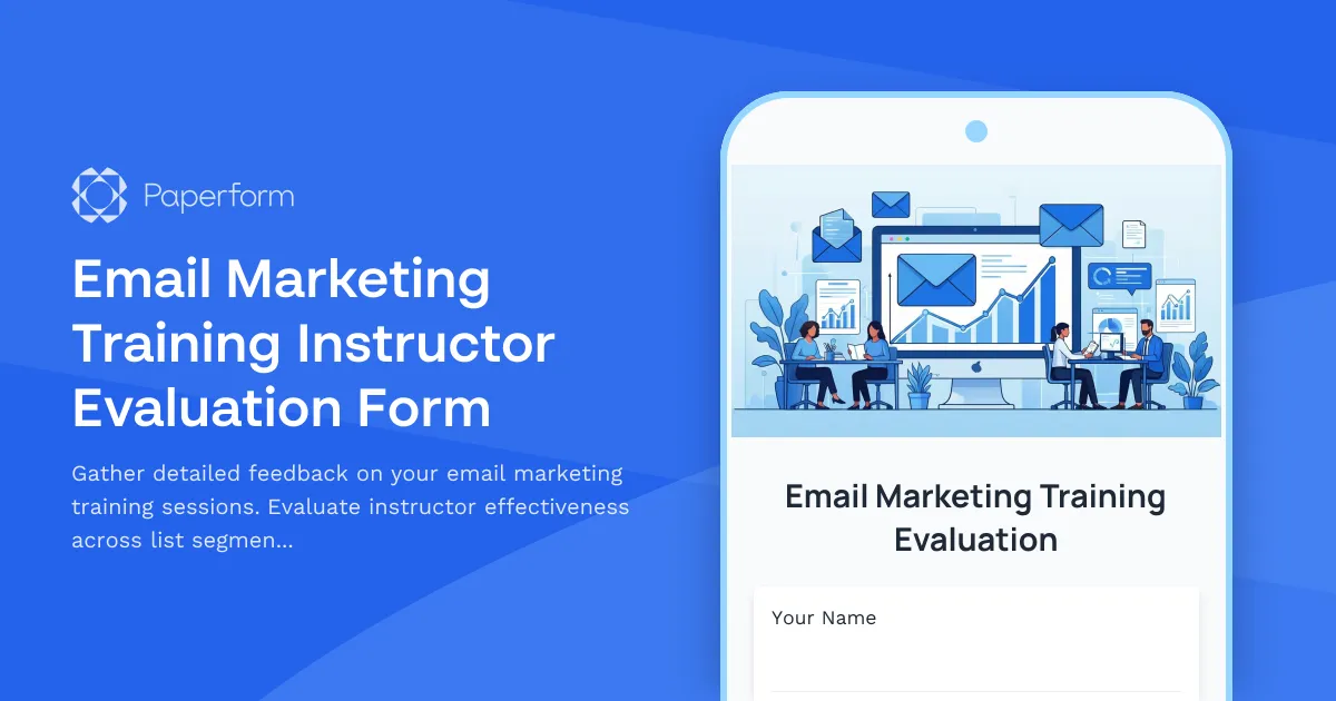 Email Marketing Training Instructor Evaluation Form