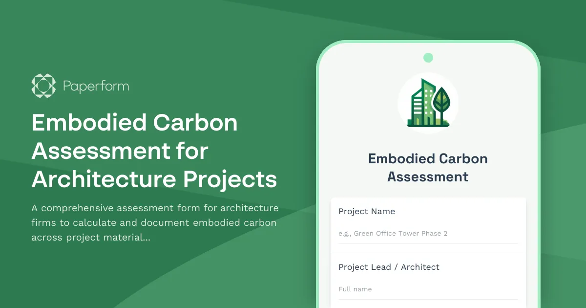 Embodied Carbon Assessment for Architecture Projects