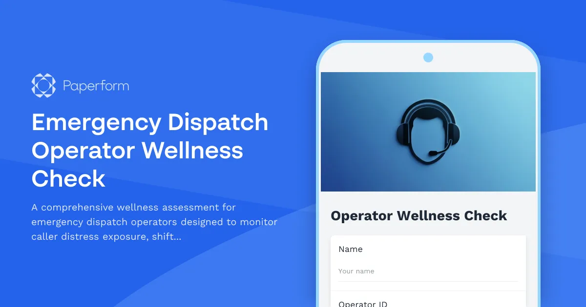 Emergency Dispatch Operator Wellness Check