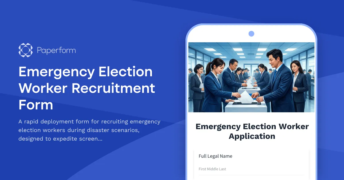 Emergency Election Worker Recruitment Form