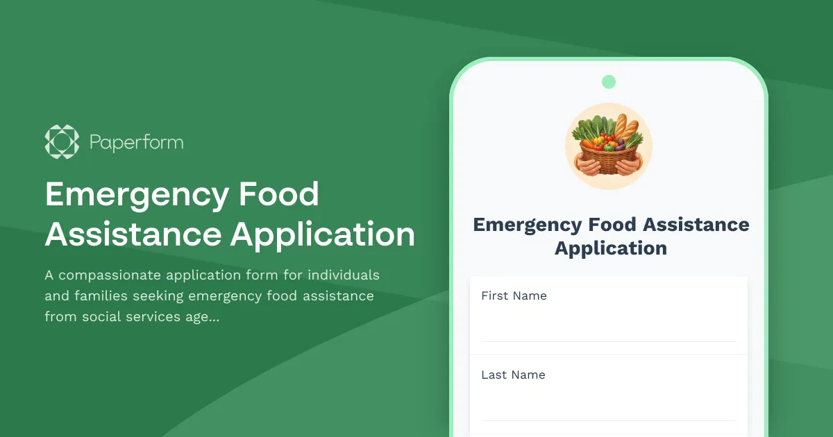 Emergency Food Assistance Application