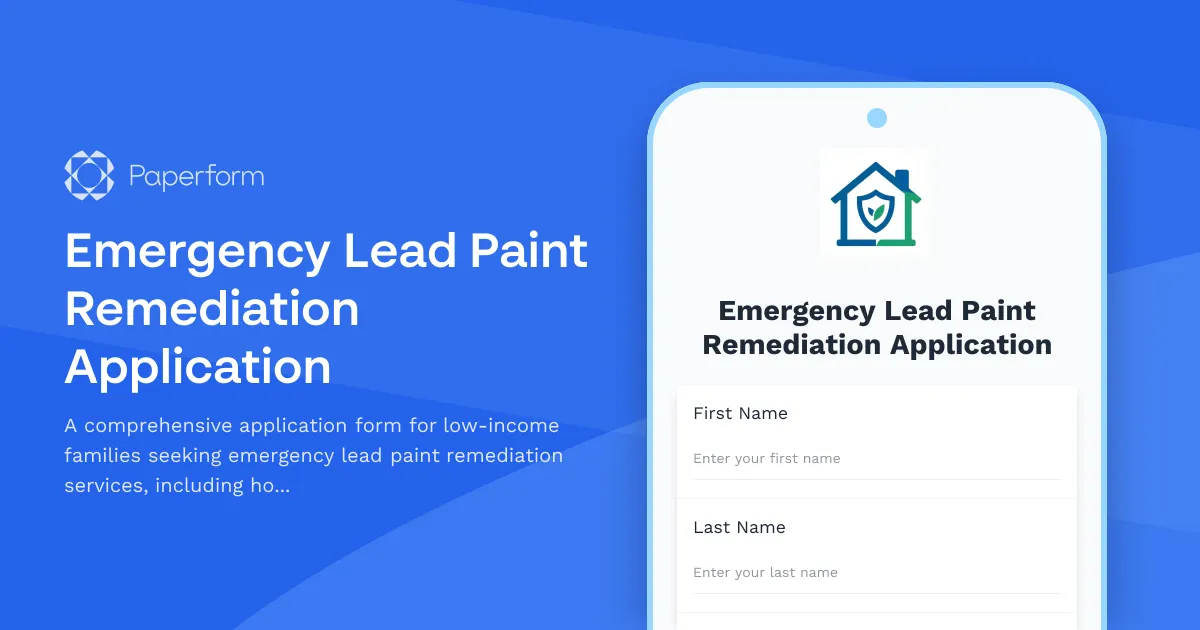 Emergency Lead Paint Remediation Application