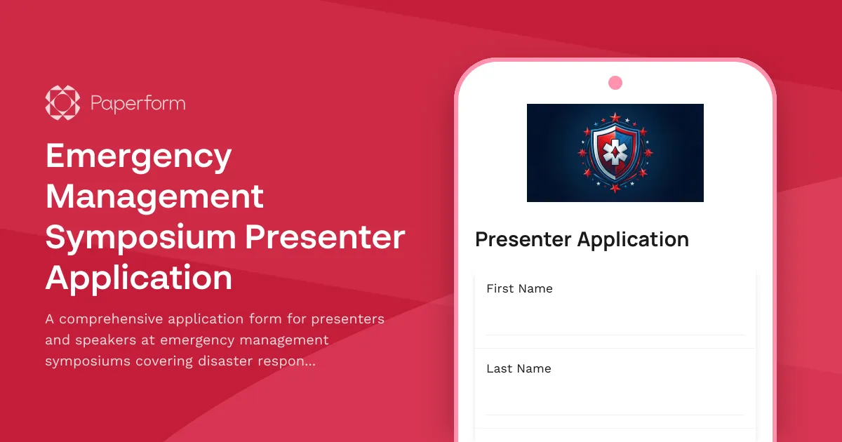 Emergency Management Symposium Presenter Application