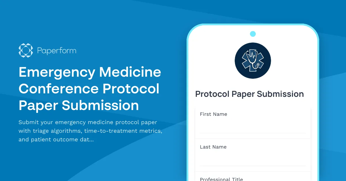 Emergency Medicine Conference Protocol Paper Submission
