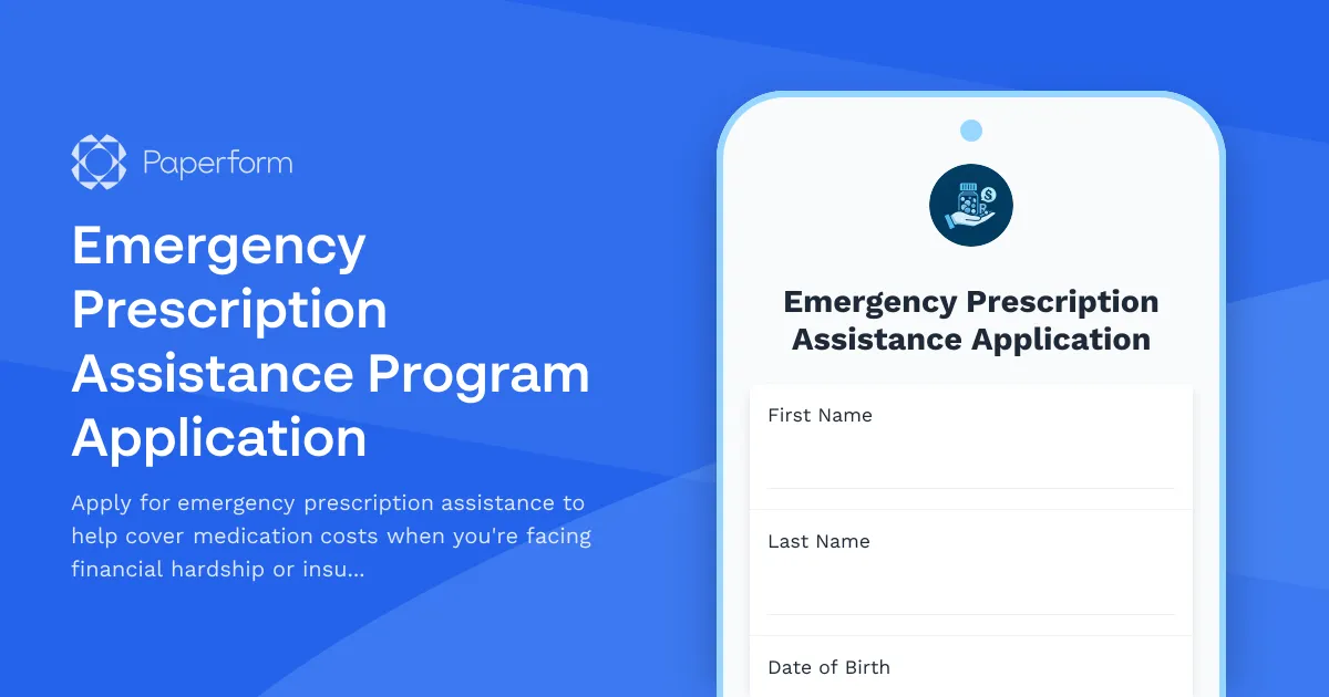 Emergency Prescription Assistance Program Application