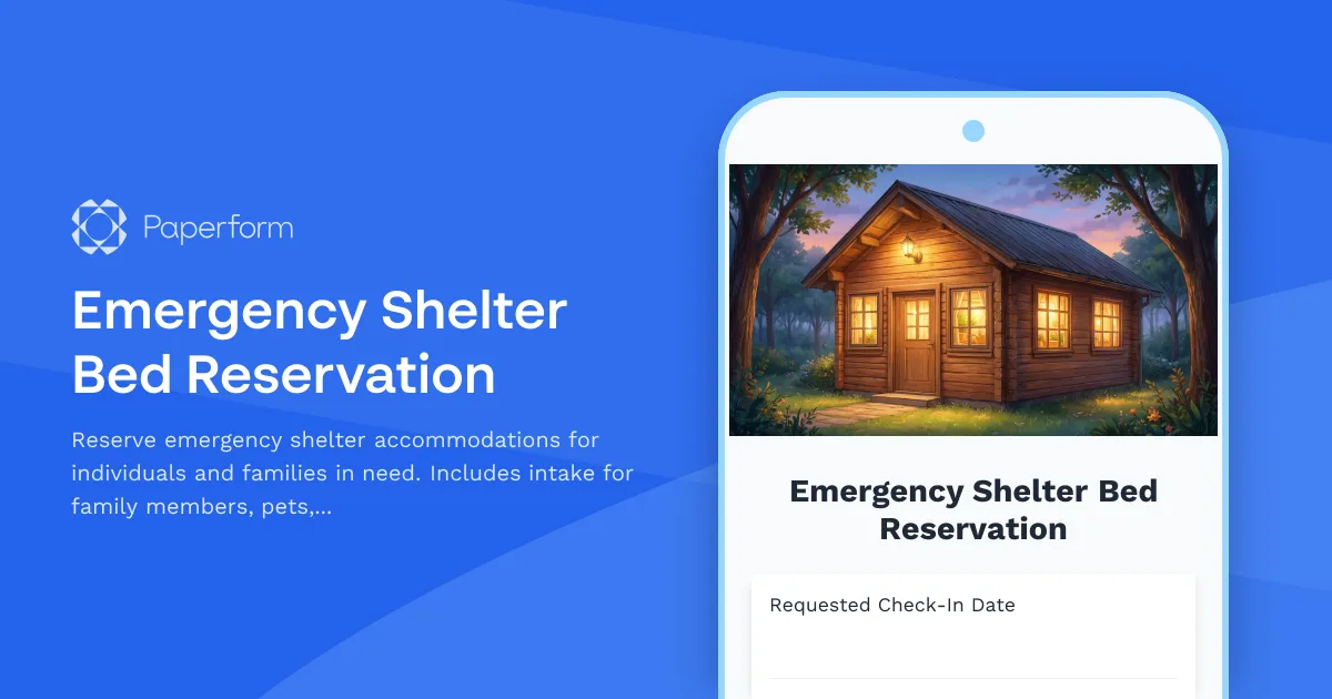 Emergency Shelter Bed Reservation