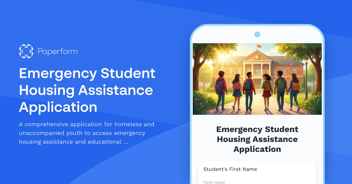 Emergency Student Housing Assistance Application